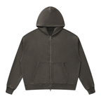 350 GSM Mineral Wash Boxy Full Zip Hoodie (U)