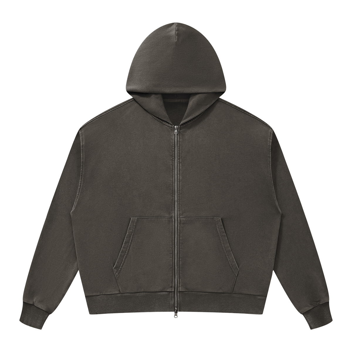 350 GSM Mineral Wash Boxy Full Zip Hoodie (U)