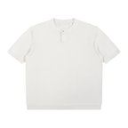 Cotton Knit Short Sleeve Henley T-Shirt