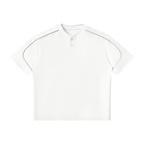 230 GSM Oversized Piping Henley T-Shirt (U)