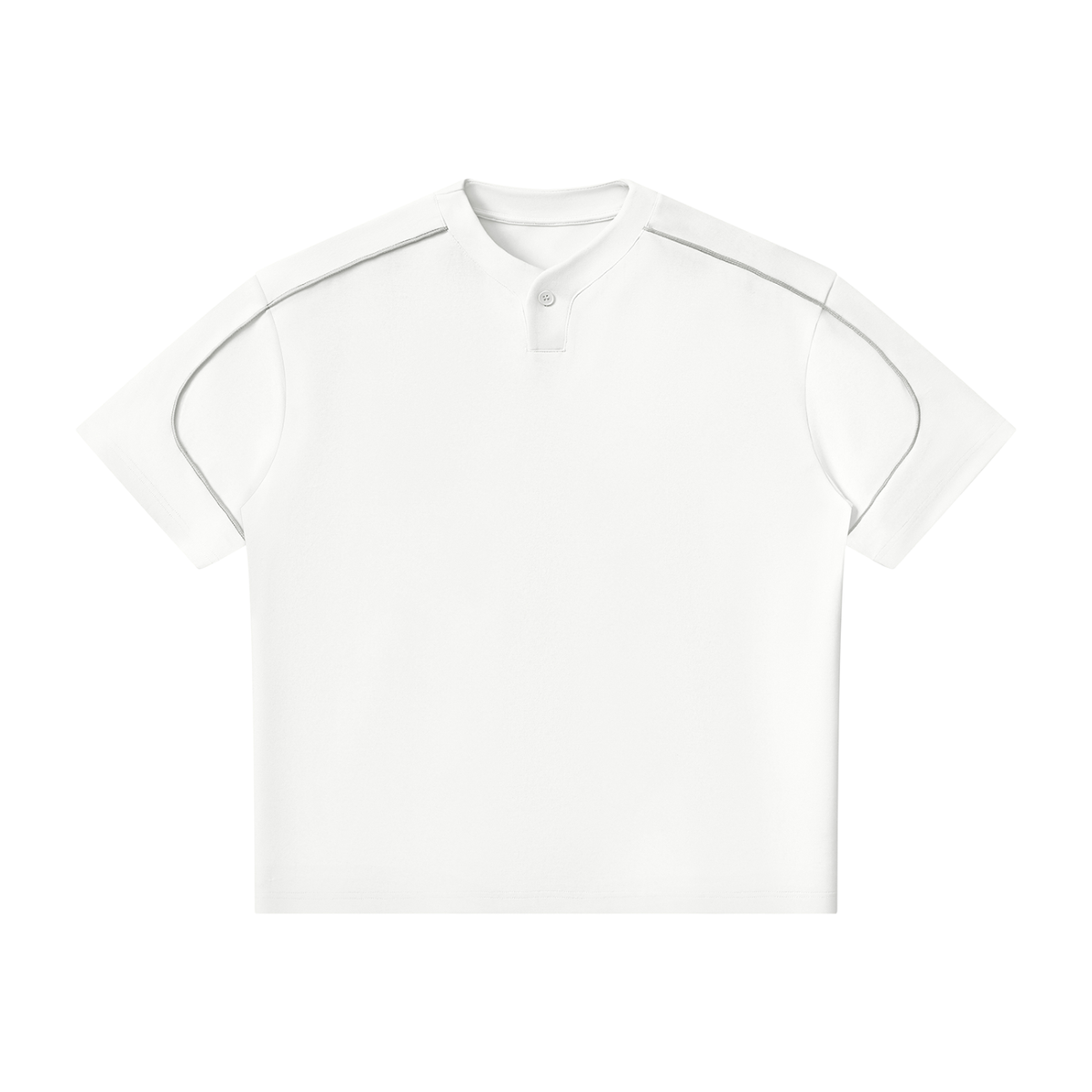 230 GSM Oversized Piping Henley T-Shirt (U)