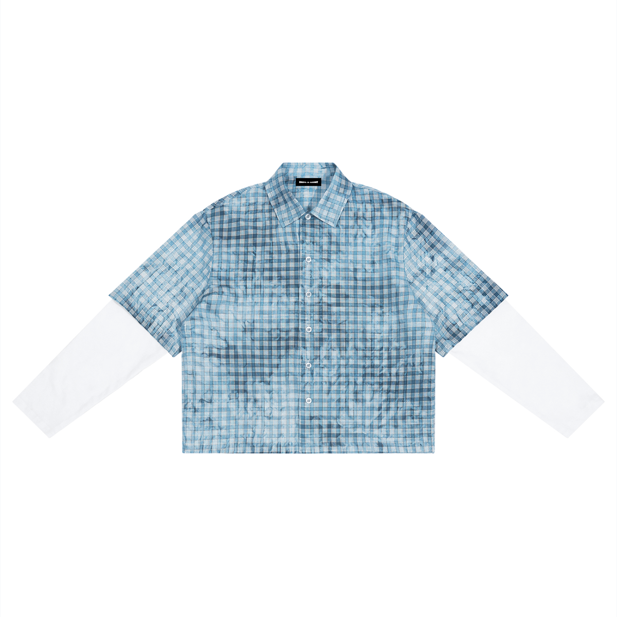 110 GSM Vintage Wash Plaid Short Sleeve Shirt  (U)