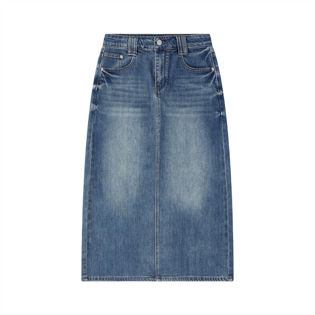 Women's Vintage Wash Denim Skirt