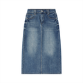 Women's Vintage Wash Denim Skirt