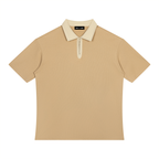 Color Block Quarter-Zip Polo Shirt
