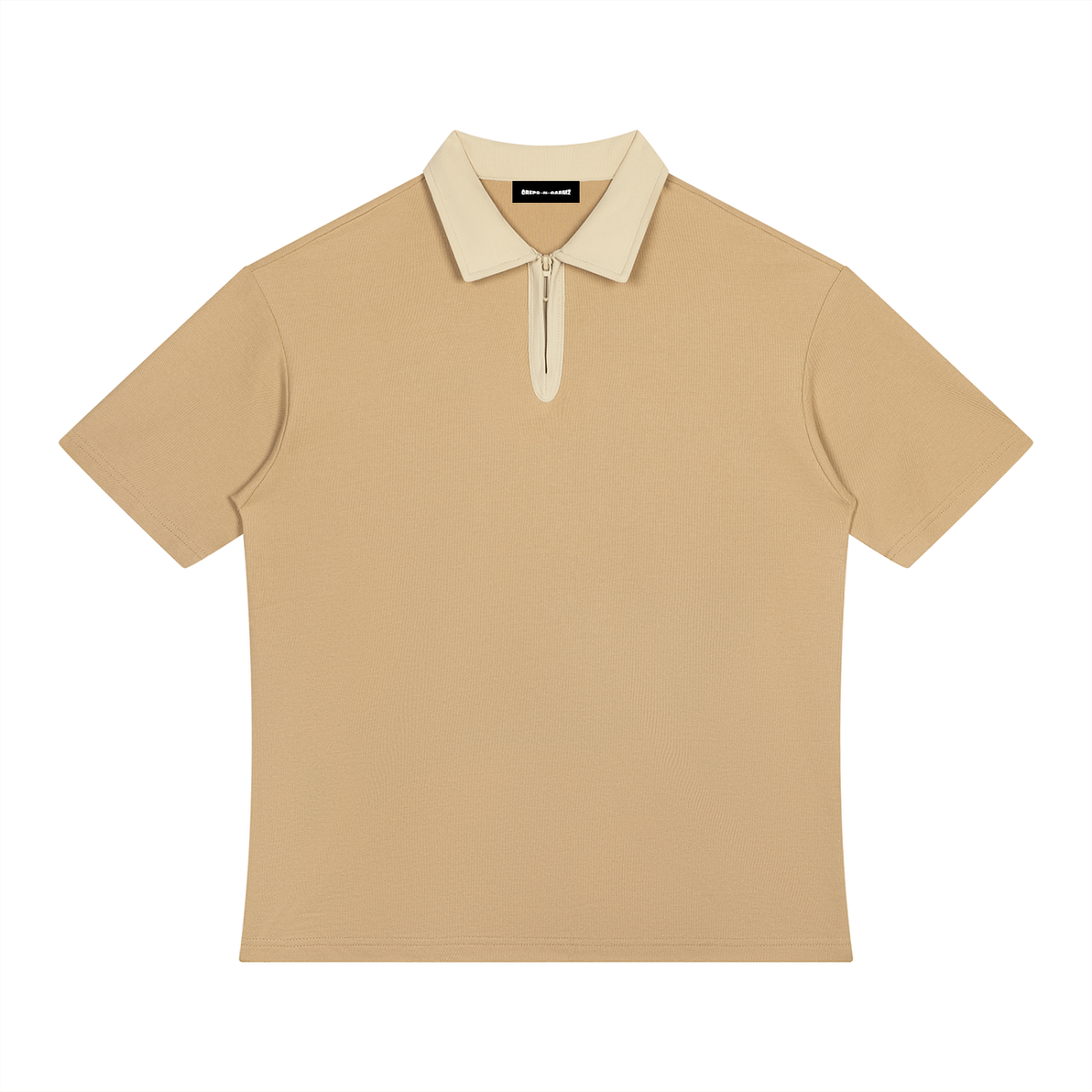 Color Block Quarter-Zip Polo Shirt