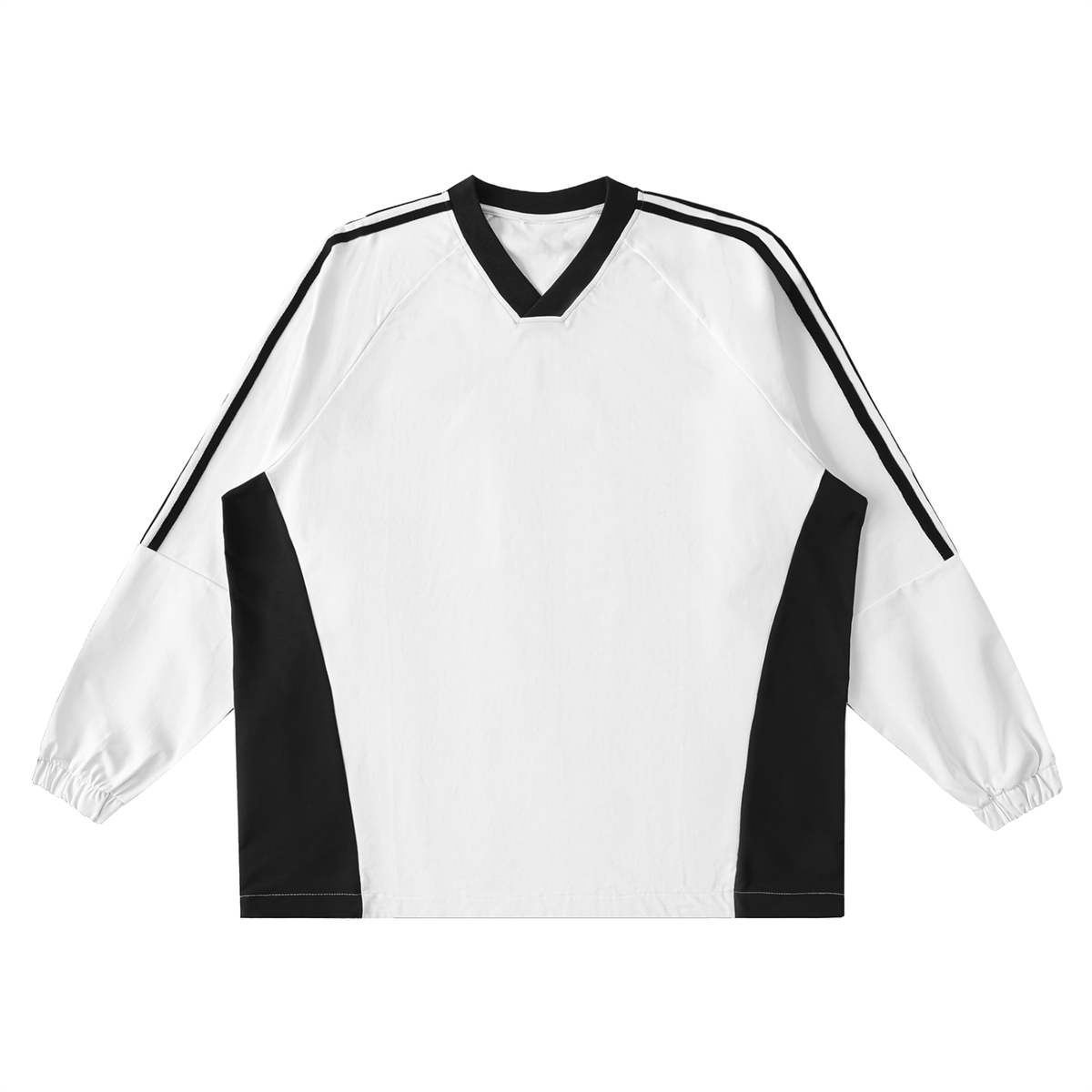 Color Block V-Neck Long Sleeve T-Shirt