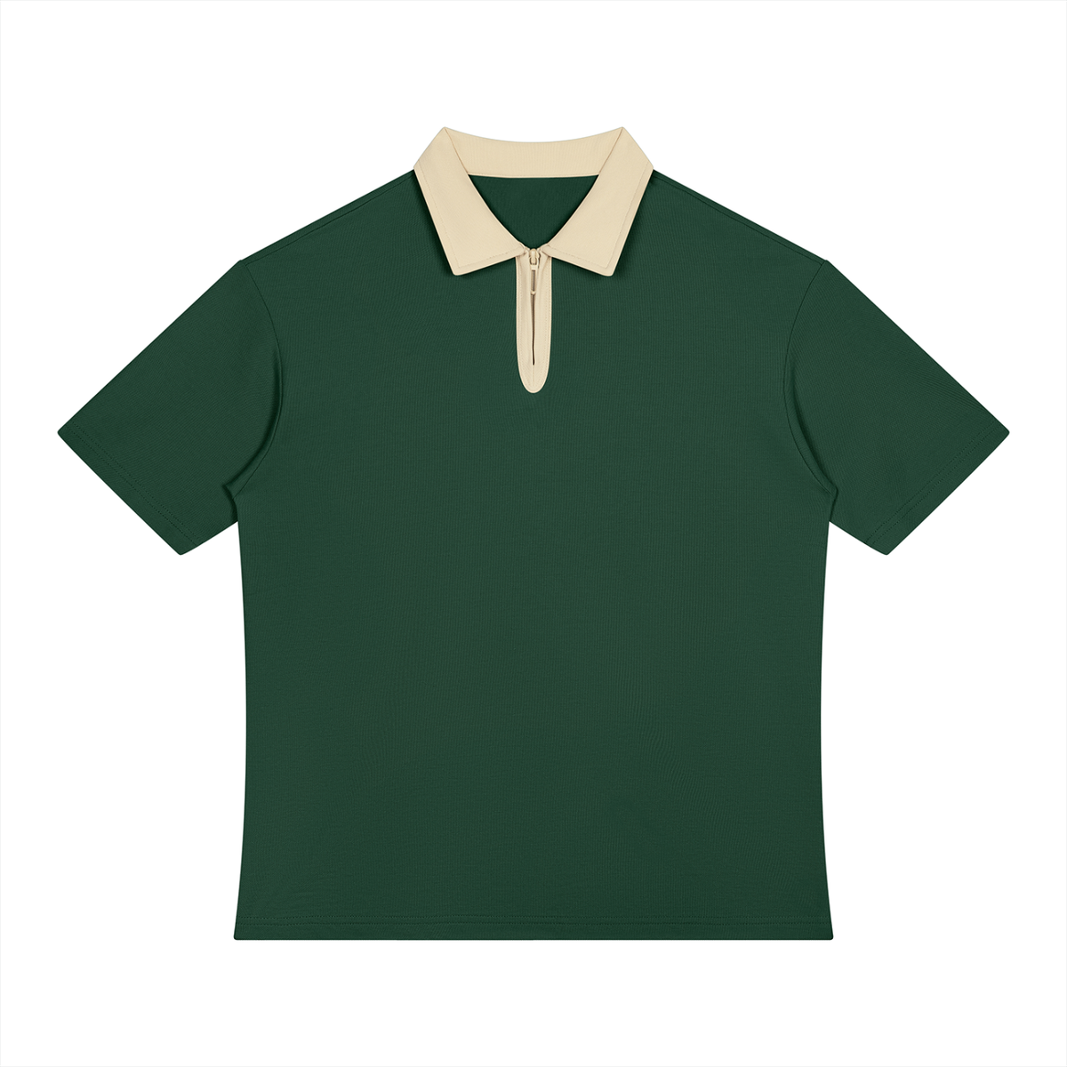 Color Block Quarter-Zip Polo Shirt