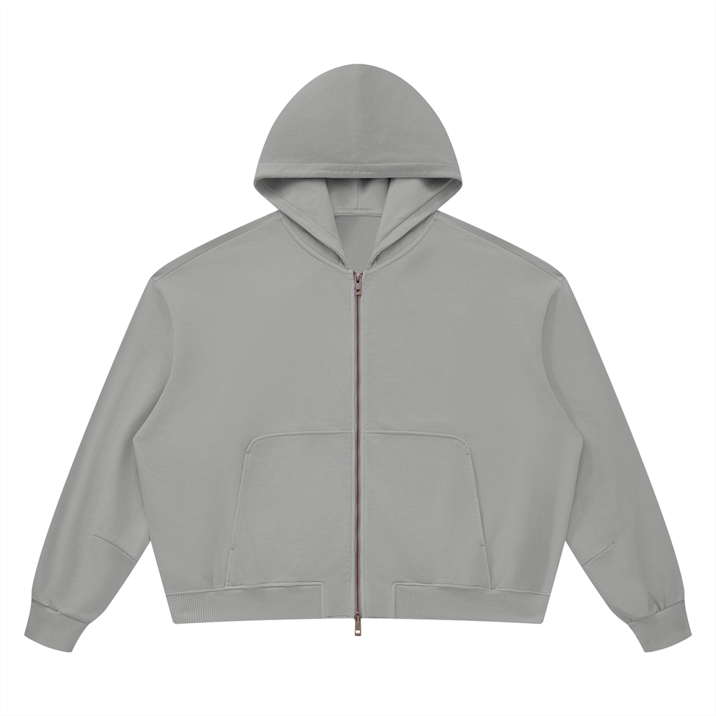 Vintage Wash Boxy Full-Zip Hoodie
