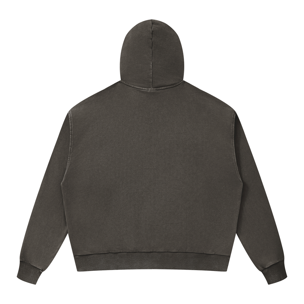 350 GSM Mineral Wash Boxy Full Zip Hoodie (U)