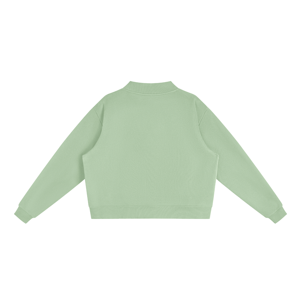Women's Essential Fleece Mock-Neck Crew Sweatshirt