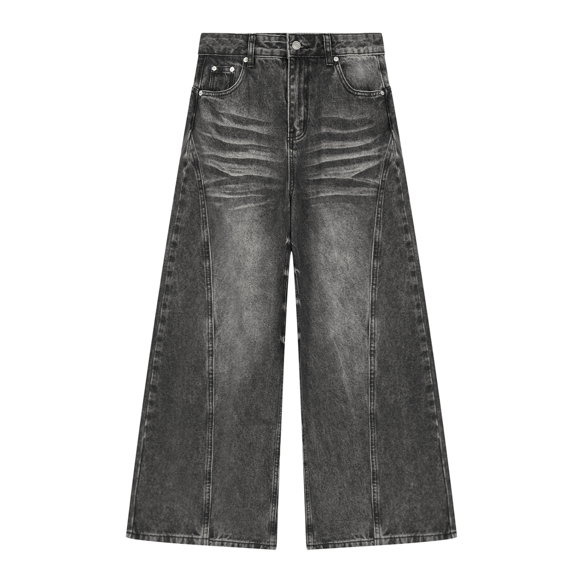 Women's Vintage Wash Wide-Leg Denim Jeans