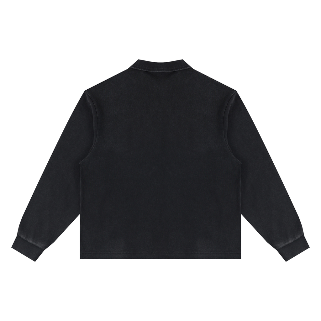 Unisex Loose Long Sleeve Polo Shirt