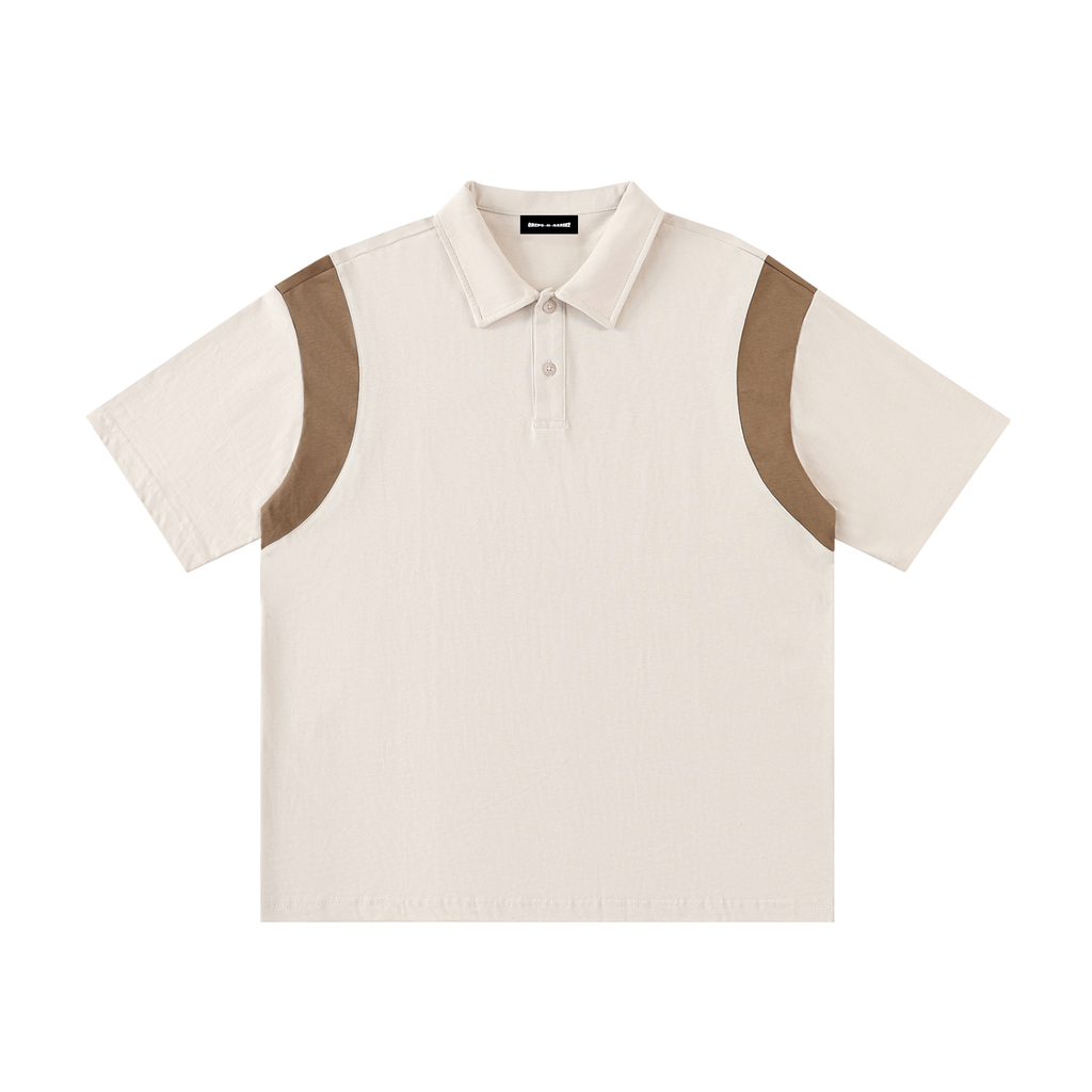 Men's Contrast Panel Cotton Polo Shirt