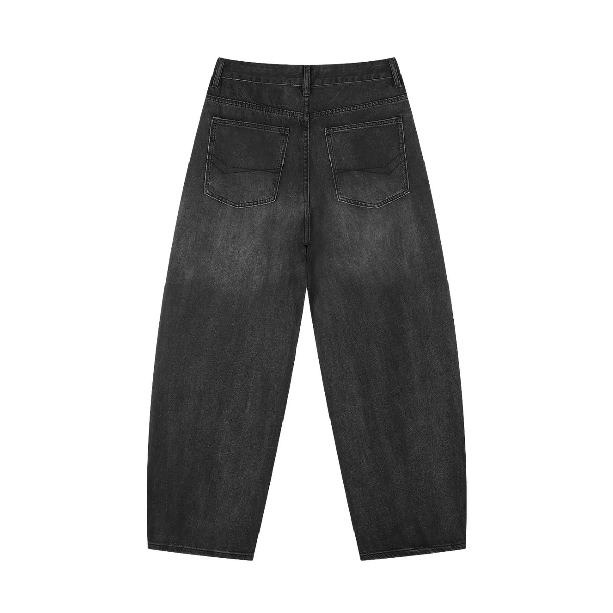 Men's Sun Faded Vintage Wash Barrel-Leg Jeans