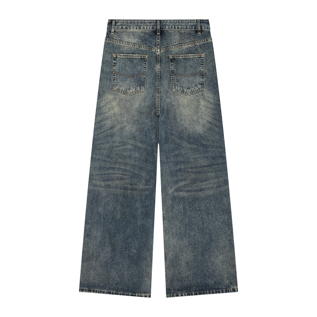 Men's Vintage Wash Denim Jeans – 420 GSM