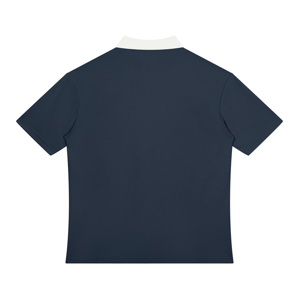 Color Block Quarter-Zip Polo Shirt