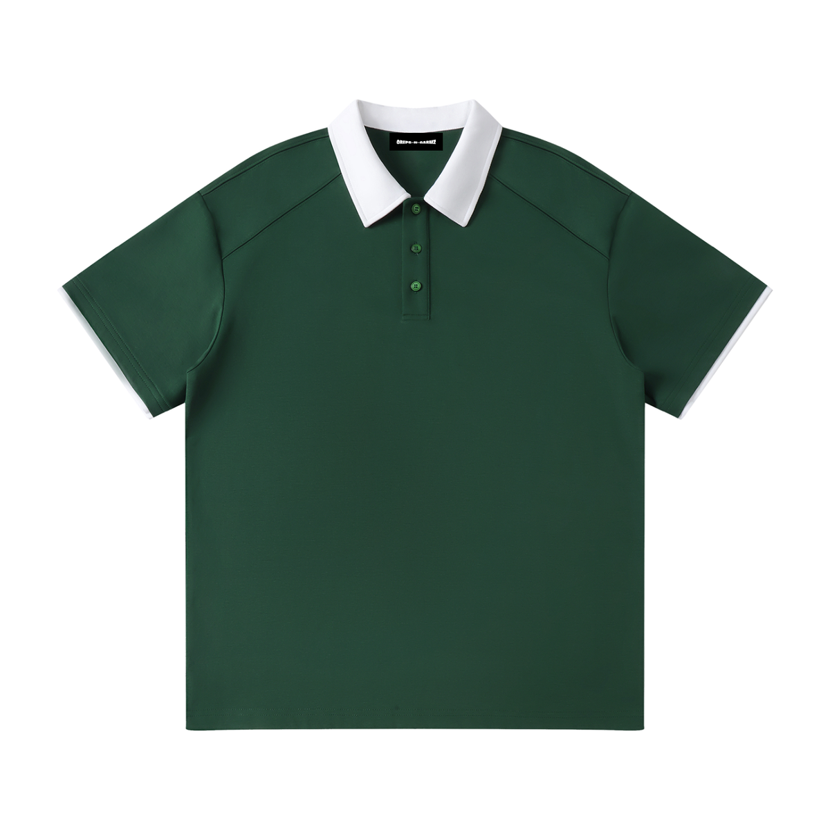 Contrast Collar Raglan Polo Shirt