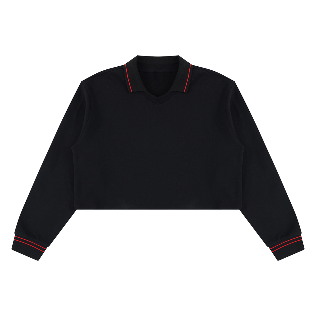 410 GSM Crop Collared Sweatshirt (W)