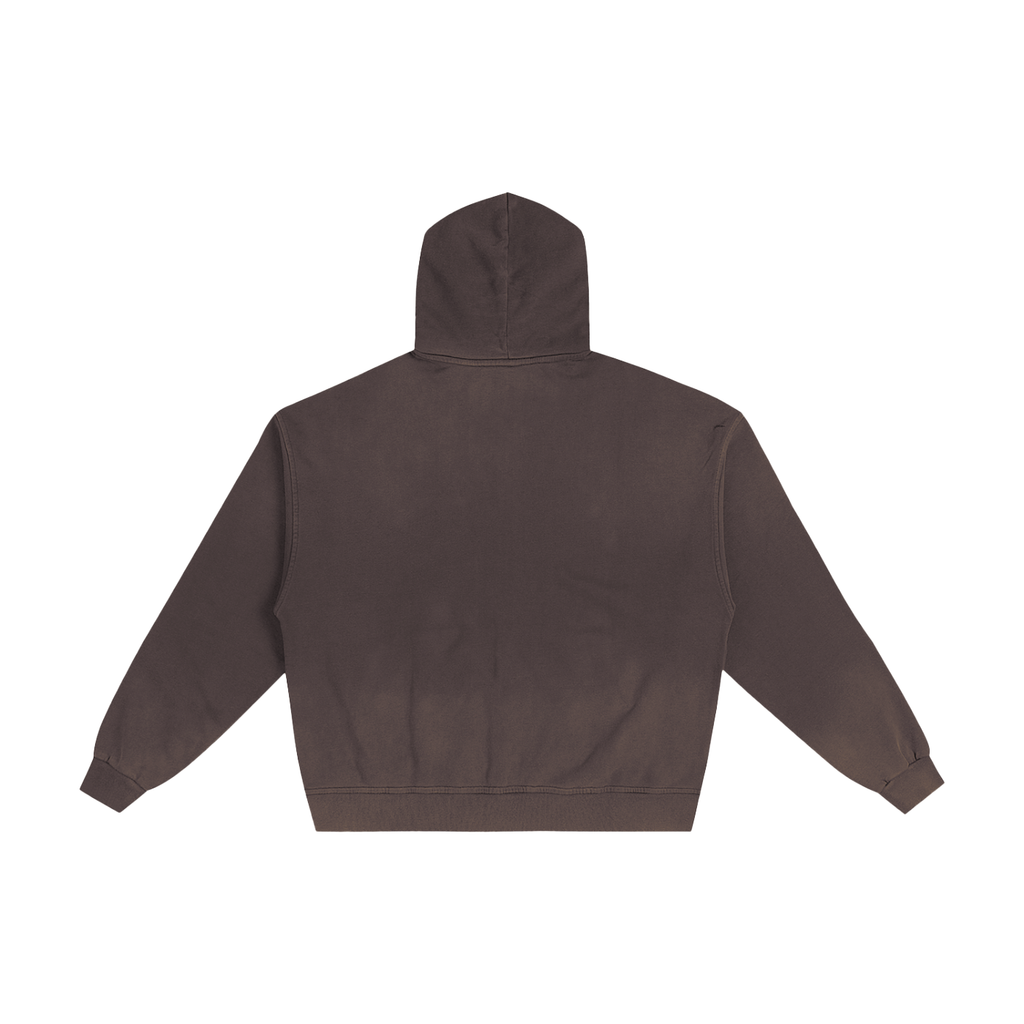 Hand-Frayed Sun Faded Zip Hoodie
