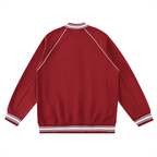 Contrast Trim Raglan Varsity Jacket