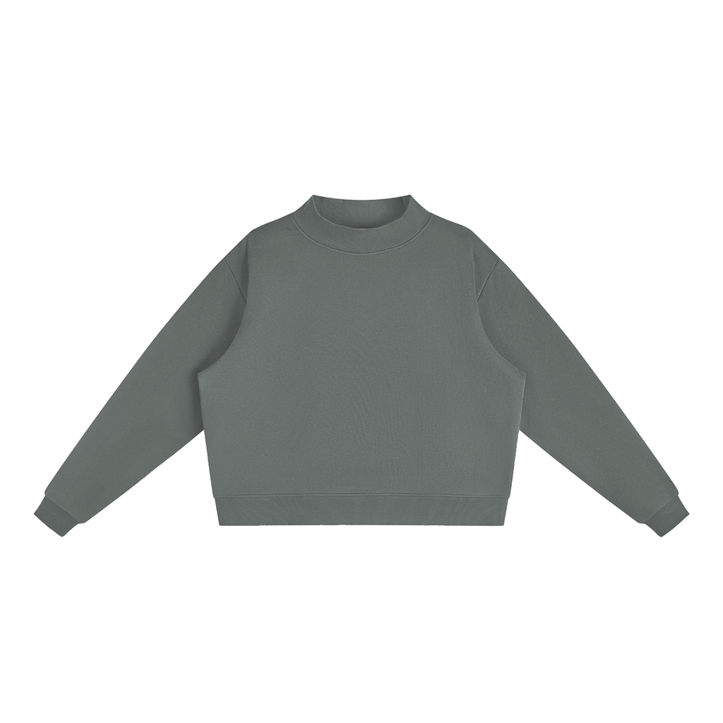 Women's Essential Fleece Mock-Neck Crew Sweatshirt