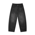 Men's Sun Faded Vintage Wash Barrel-Leg Jeans