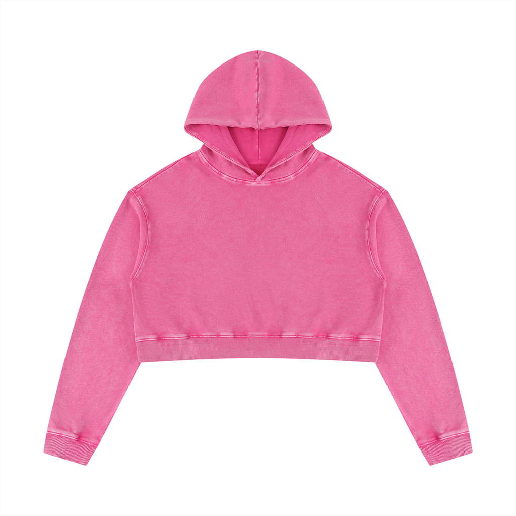 400 GSM Mineral Washed Crop Hoodie