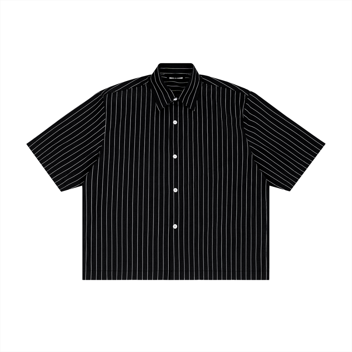 Striped Boxy Button-Up Shirt