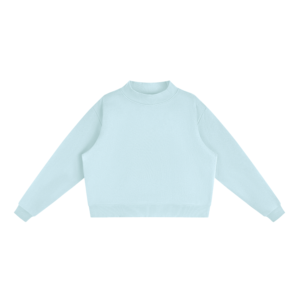 Women's Essential Fleece Mock-Neck Crew Sweatshirt