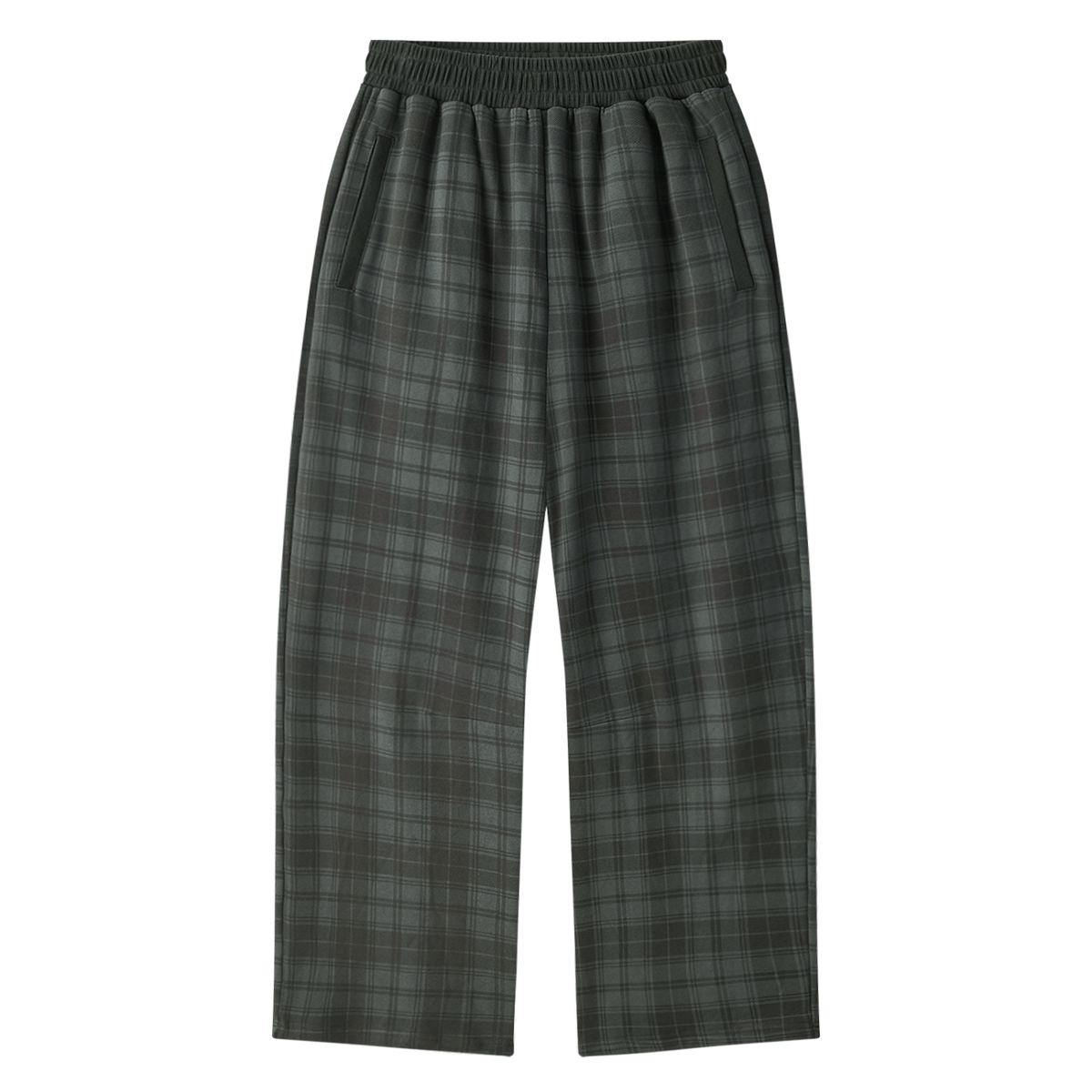 400 GSM Plaid Straight Leg Pants