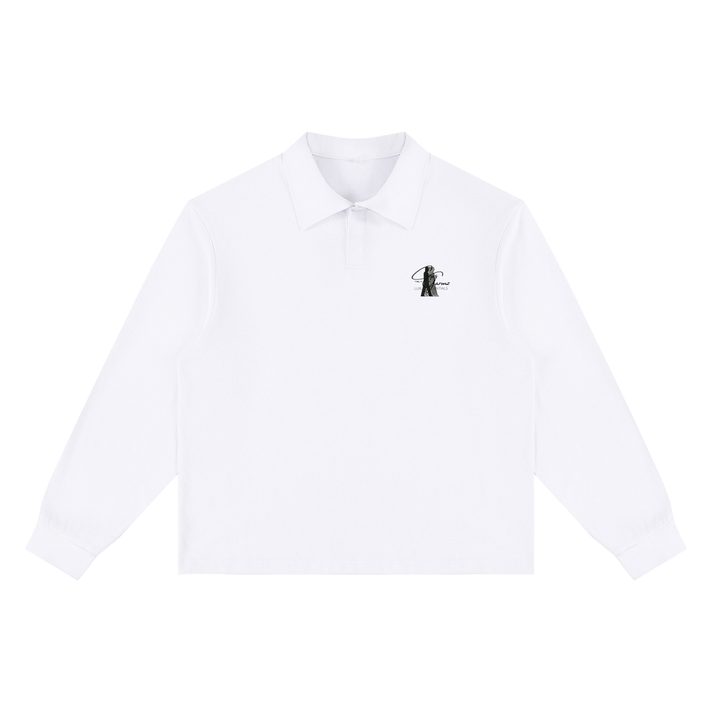 Unisex Loose Long Sleeve Polo Shirt
