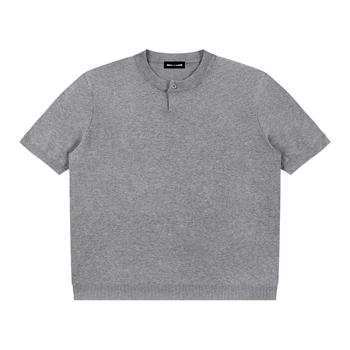 Cotton Knit Short Sleeve Henley T-Shirt
