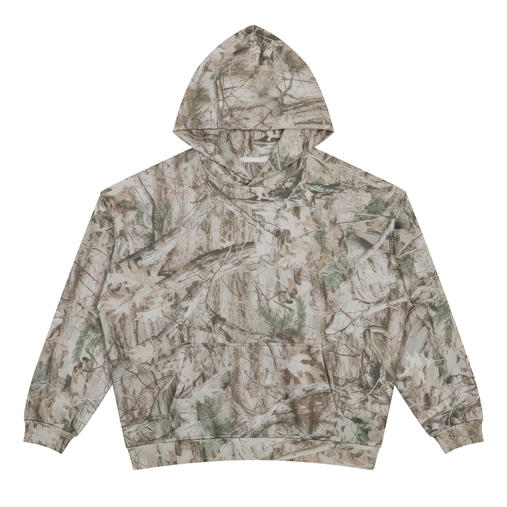 Oversized Fleece Tree Camo Hoodie