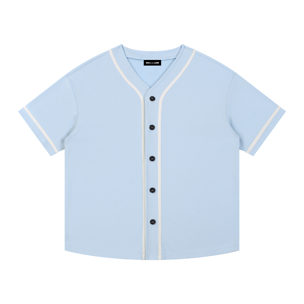 Contrast Piped Button-Up Jersey
