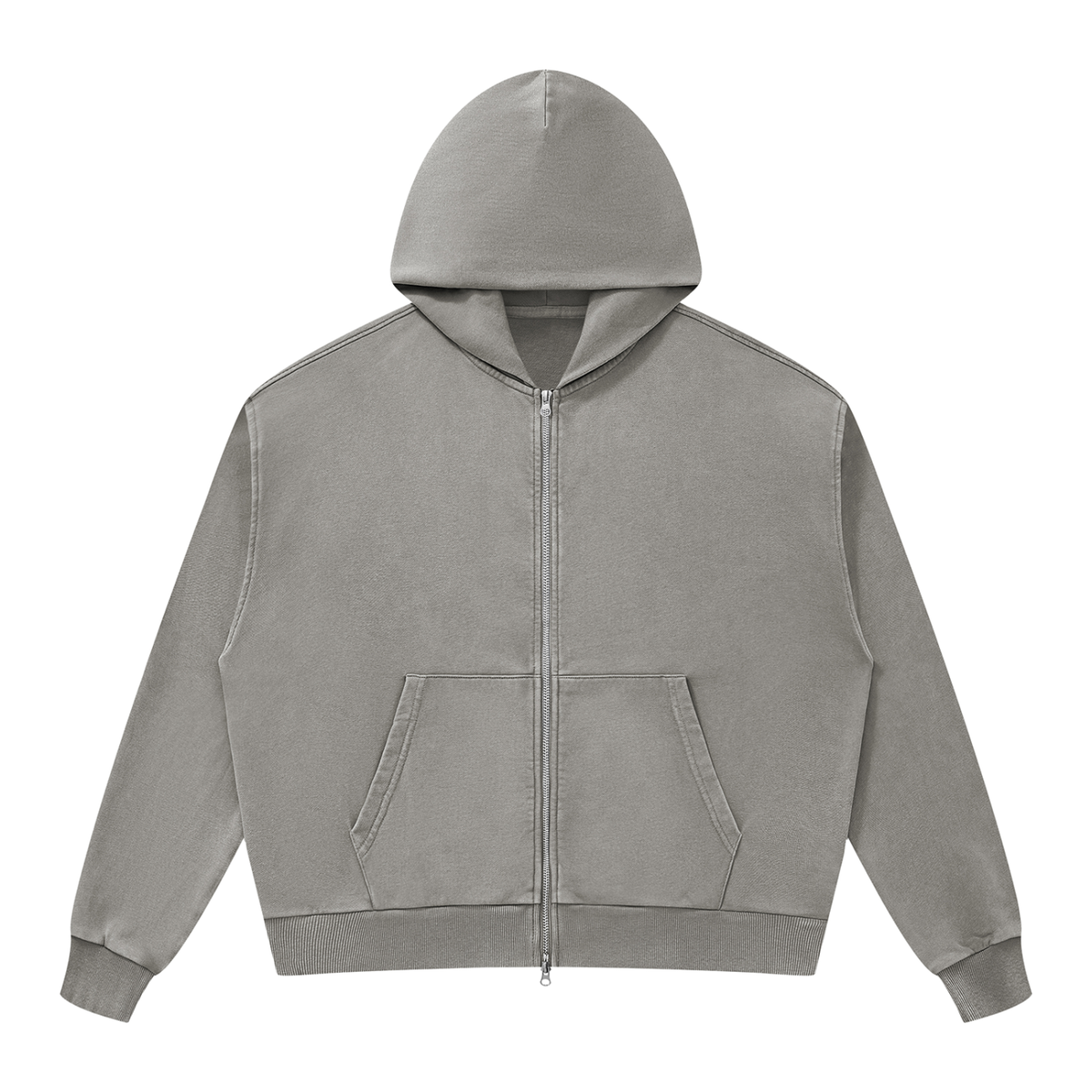 350 GSM Mineral Wash Boxy Full Zip Hoodie (U)