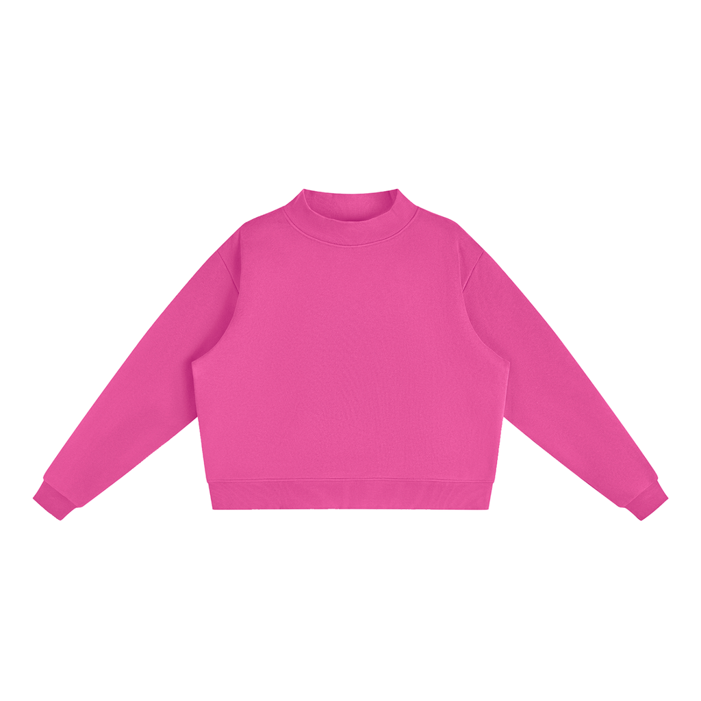 Women's Essential Fleece Mock-Neck Crew Sweatshirt