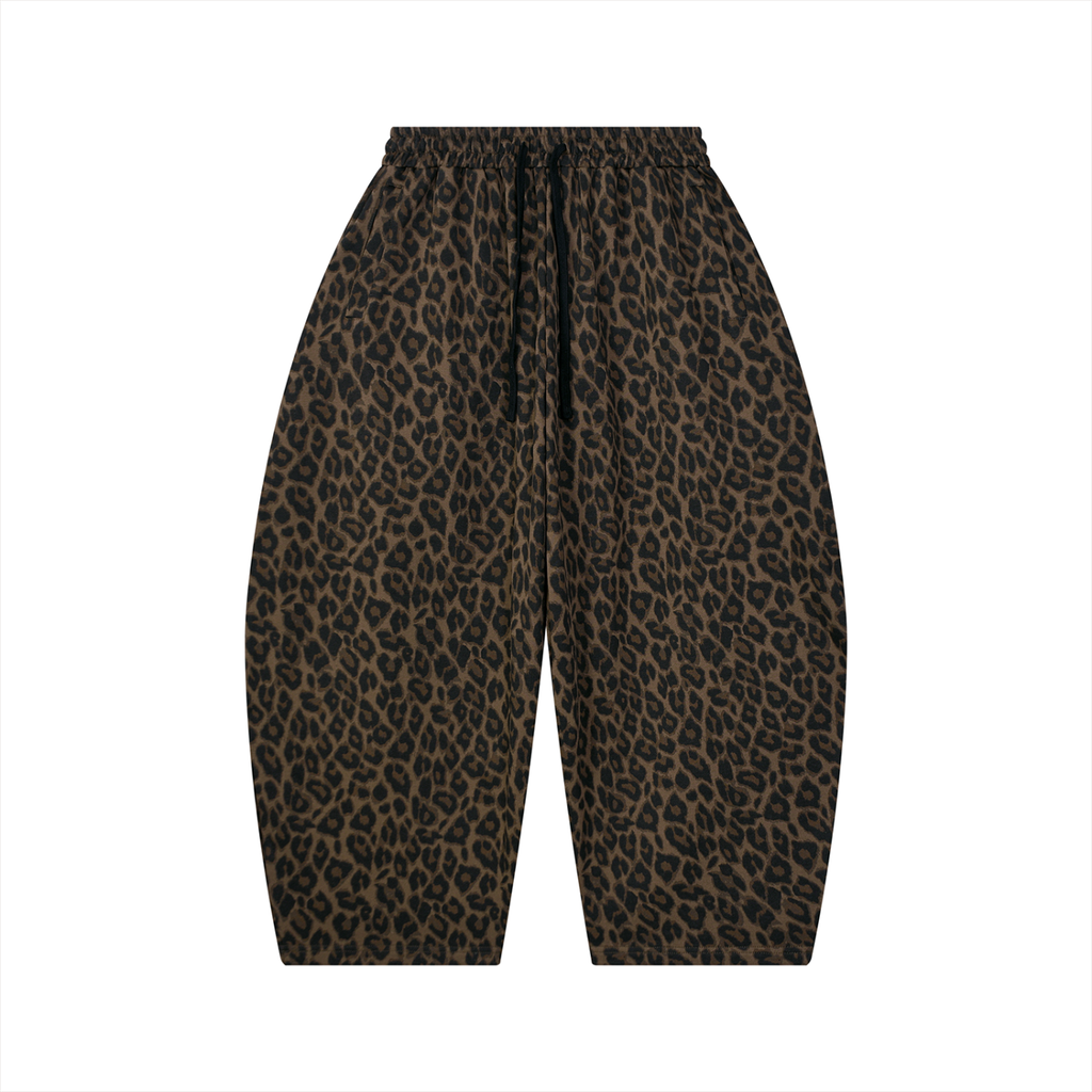 360 GSM Leopard Barrel Leg Sweatpants (U)