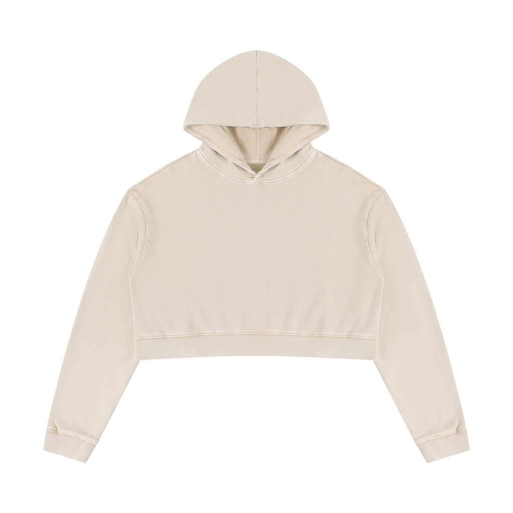 400 GSM Mineral Washed Crop Hoodie