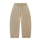 Mineral Wash Barrel-Leg Pants