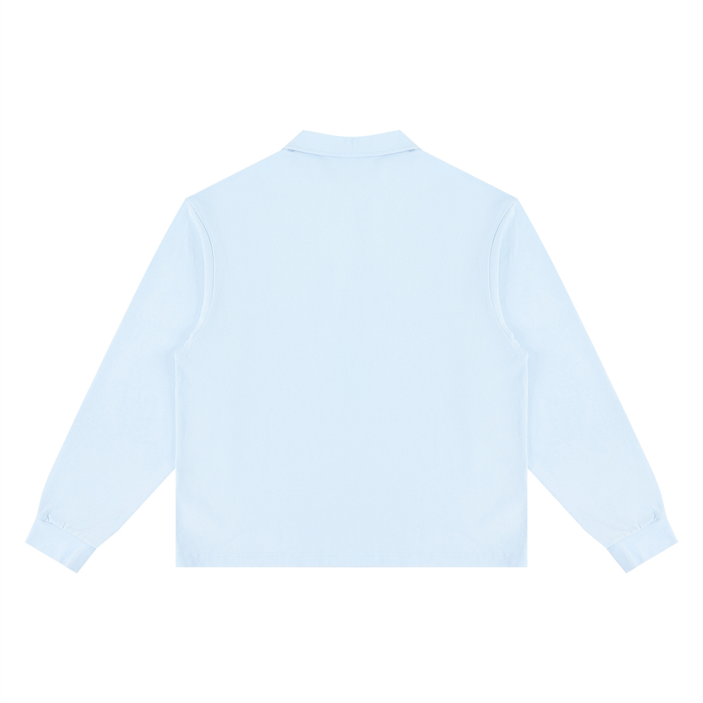 Unisex Loose Long Sleeve Polo Shirt