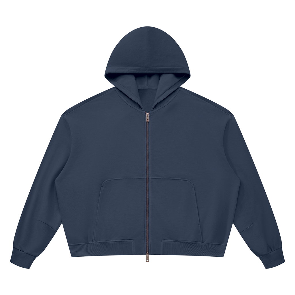 Vintage Wash Boxy Full-Zip Hoodie