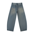 Men's Distressed Barrel-Leg Jeans