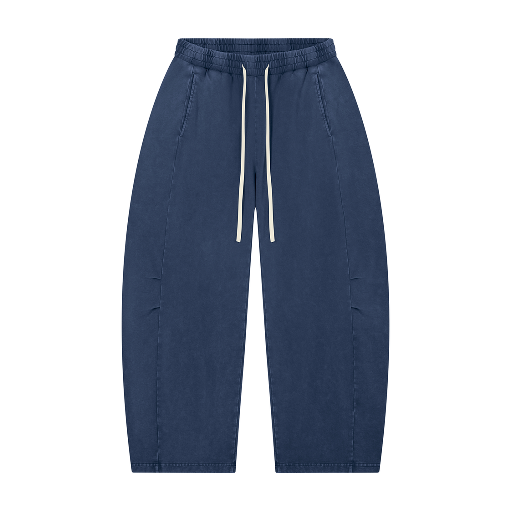 Mineral Wash Barrel-Leg Pants