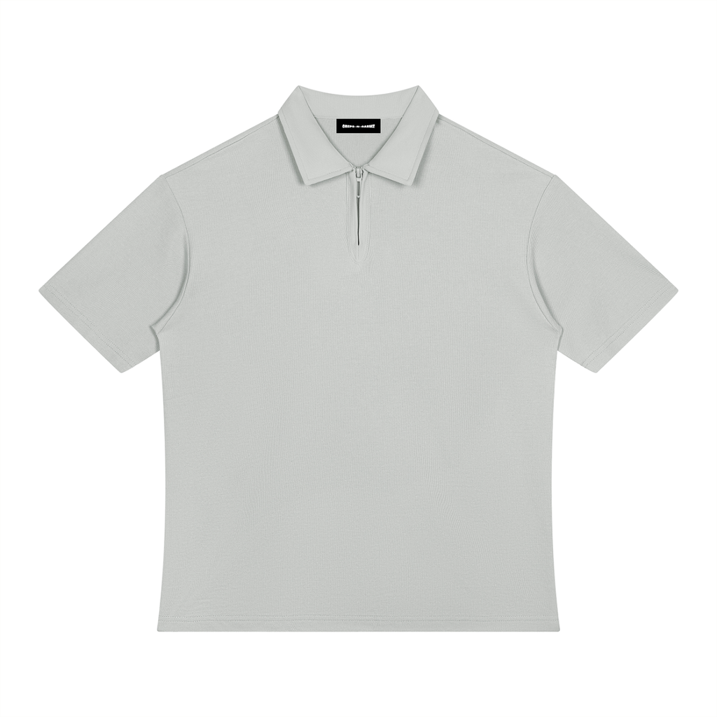 Color Block Quarter-Zip Polo Shirt