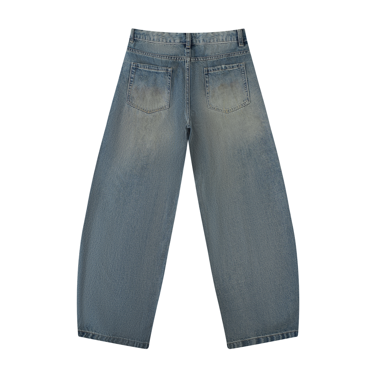 Men's Distressed Barrel-Leg Jeans