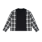 240 GSM Plaid Panel Long Sleeve T-Shirt (U)
