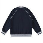 Contrast Trim Raglan Varsity Jacket