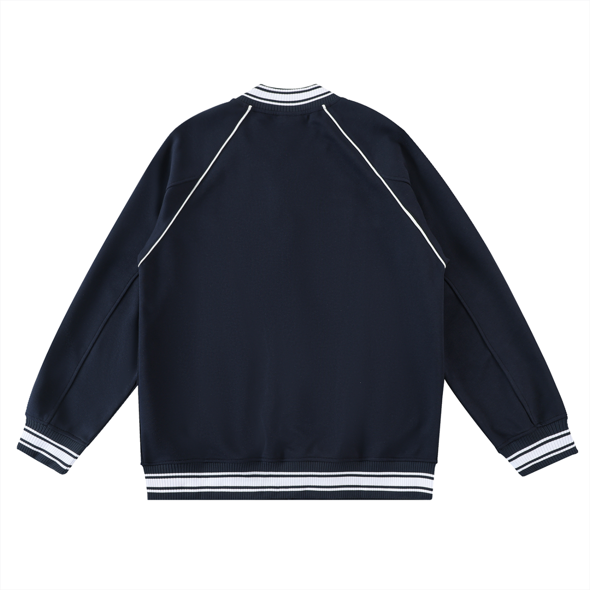 Contrast Trim Raglan Varsity Jacket