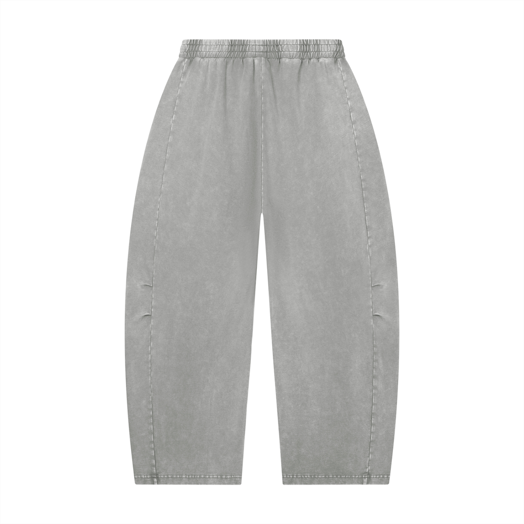 Mineral Wash Barrel-Leg Pants